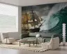 Vintage Sailing Ship Battling Stormy Ocean Wall Mural 8