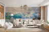 Sunlit Ocean Waves Crashing on Rocky Shore Wall Mural 6