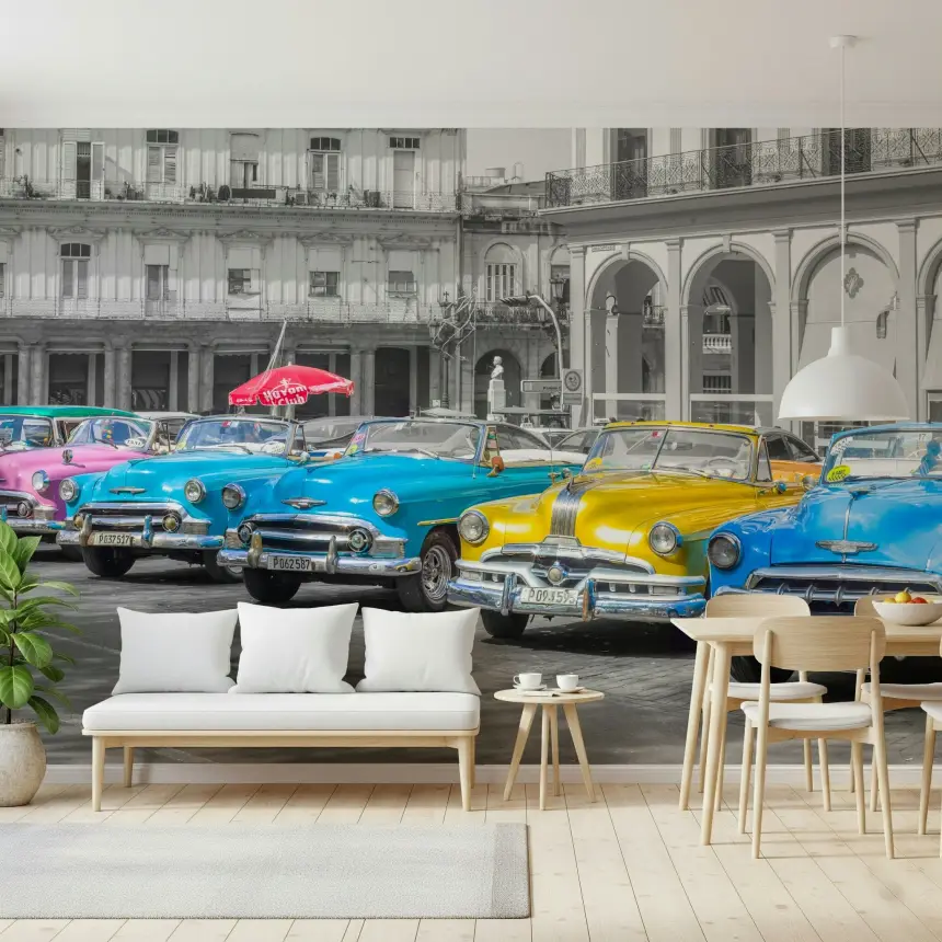 Old-School Rides Wall Mural