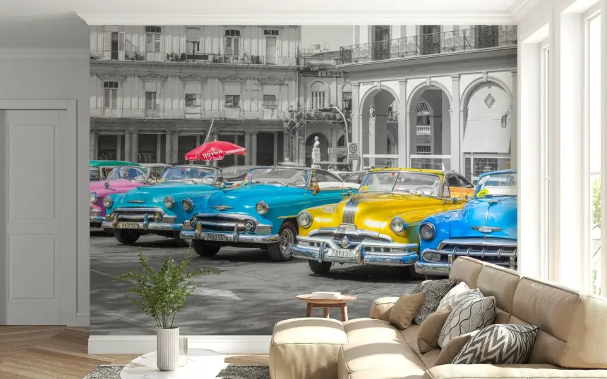 Old-School Rides Wall Mural