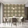 Olive Green Textured Circles Geometric Wallpaper 7