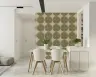 Olive Green Textured Circles Geometric Wallpaper 8