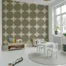 Olive Green Textured Circles Geometric Wallpaper 6