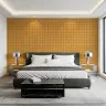 Mustard Hand-Drawn Grid Pattern Wallpaper 7