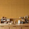 Mustard Hand-Drawn Grid Pattern Wallpaper 8