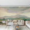 Serene Pastel Mountain Landscape Wall Mural 7