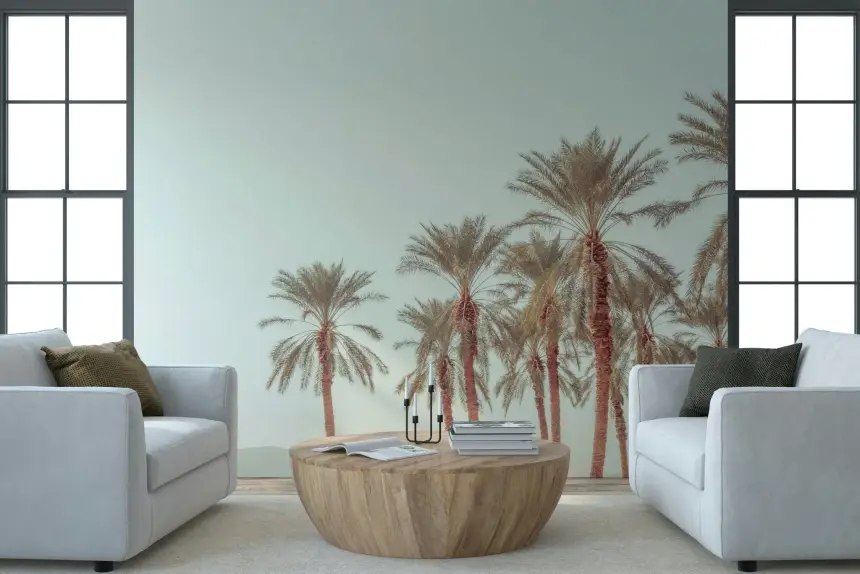 Palm Oasis Hues Wall Mural