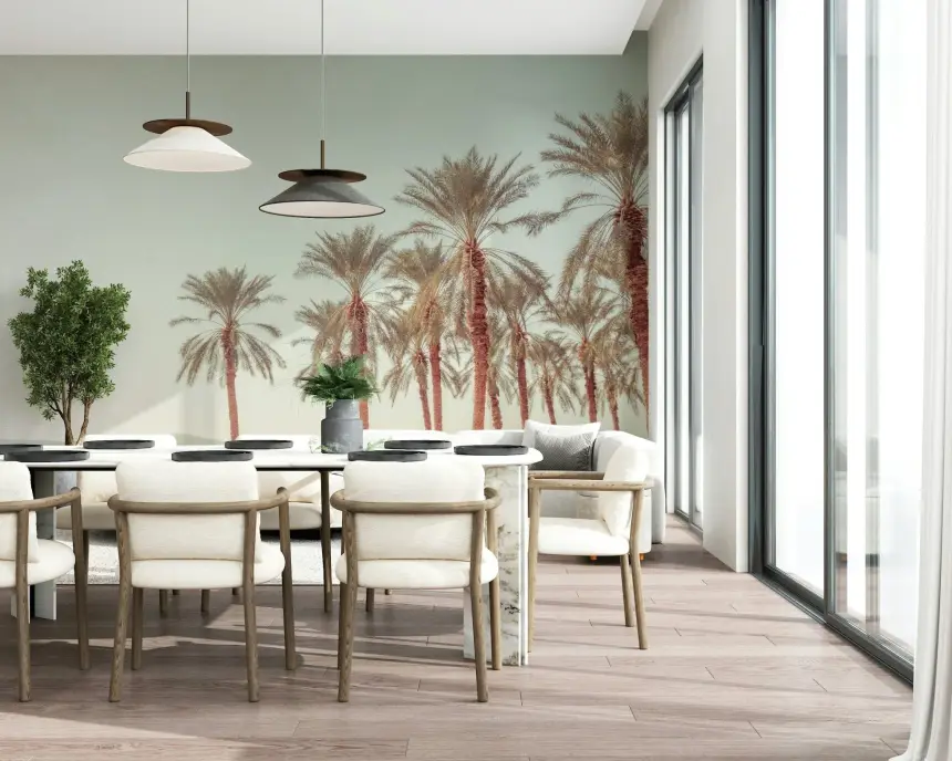 Palm Oasis Hues Wall Mural