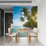Tropical Beach Paradise Palm Tree Wall Mural 6