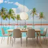Tropical Poolside Palm Tree Wall Mural 7