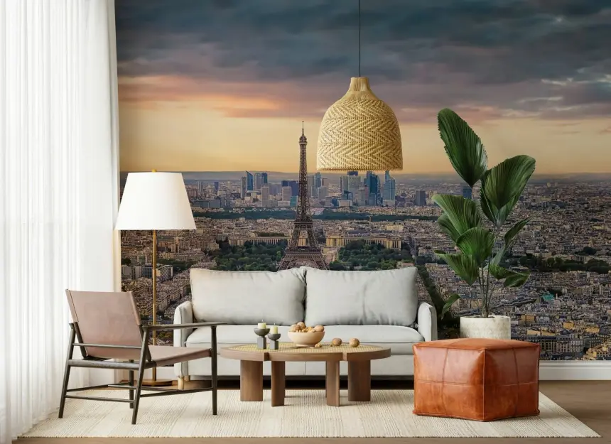 Paris Panorama Sunset Wall Mural