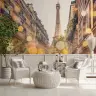 Golden Hour Parisian Street Wall Mural 6