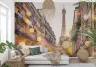 Golden Hour Parisian Street Wall Mural 7