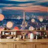 Dreamy Paris Skyline Wall Mural with Bokeh 7