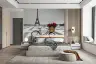 Romantic Parisian Bicycle and Eiffel Tower Mural 8