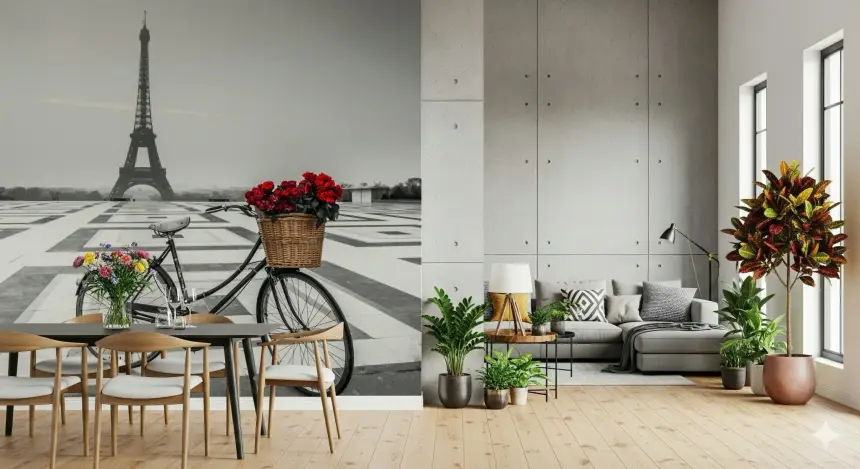 Parisian Love Story Wall Mural