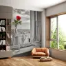 Romantic Red Rose Parisian Cityscape Wall Mural 7