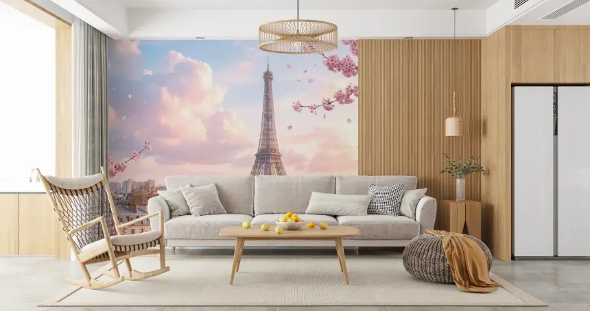 Parisian Sakura Wall Mural