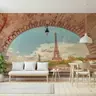 Romantic Parisian Archway Eiffel Tower Wall Mural 8