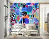 Vibrant Abstract Forms Wall Mural 8