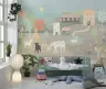 Pastel Farm Village Animals Kids Wallpaper 6