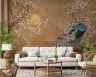 Majestic Peacock and Cherry Blossom Japanese Wall Mural 6
