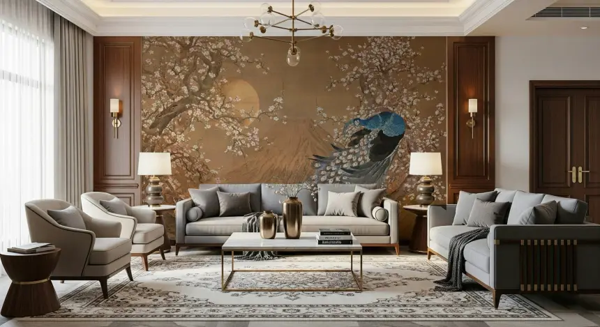 Peacock's Paradise Wall Mural