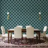 Teal Petal Lattice Pattern Wallpaper 6
