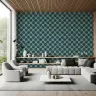 Teal Petal Lattice Pattern Wallpaper 7