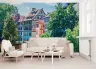 Colourful European Riverside Town Wall Mural 7
