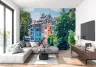 Colourful European Riverside Town Wall Mural 6