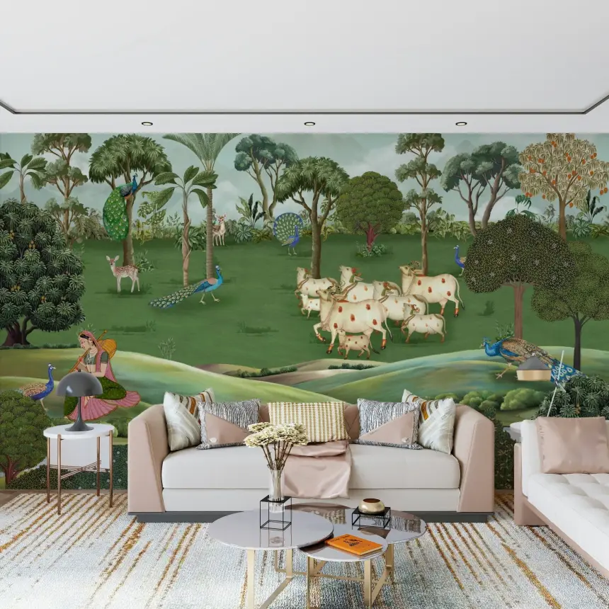 Pichwai Pastures Wall Mural