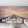 Serene Sunset Pier Ocean View Wall Mural 6