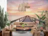 Serene Sunset Pier Ocean View Wall Mural 7