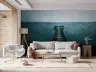 Tranquil Wooden Pier Over Deep Blue Water Wall Mural 6