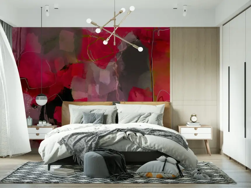 Pink Abstract Hues Wall Mural