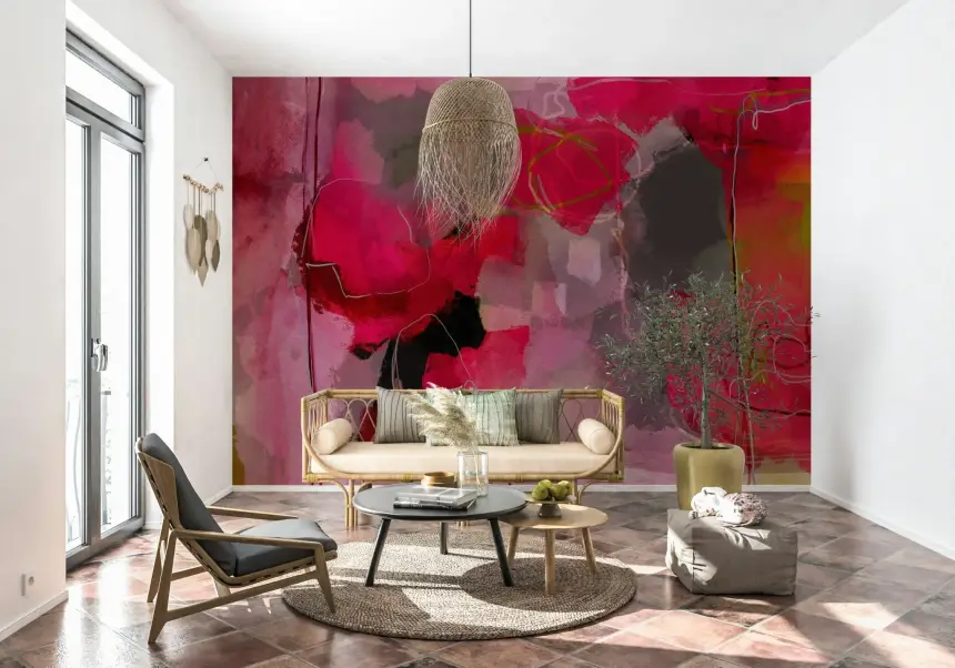 Pink Abstract Hues Wall Mural