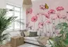 Blush Pink Cosmos Butterfly Floral Wall Mural 7