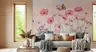 Blush Pink Cosmos Butterfly Floral Wall Mural 6