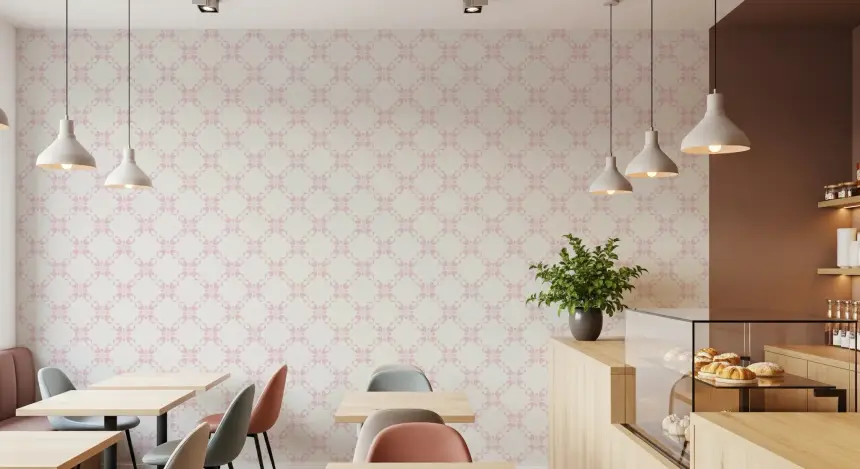 Pink Petal Lattice Wallpaper