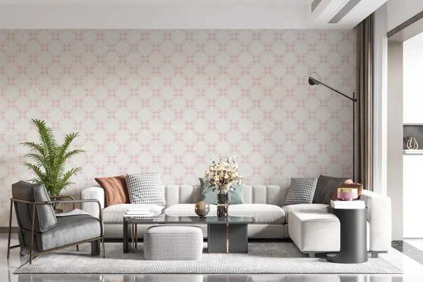 Pink Petal Lattice Wallpaper