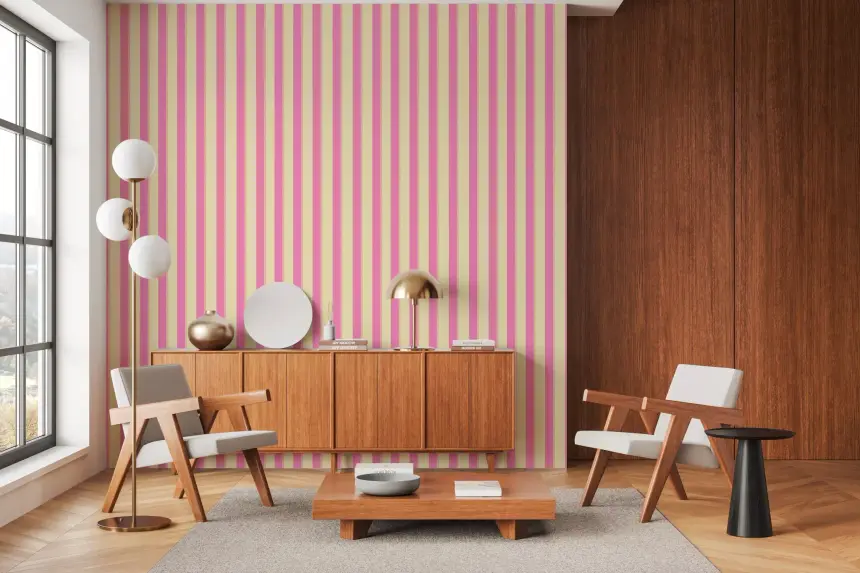 Pink Stripe Delight Wallpaper