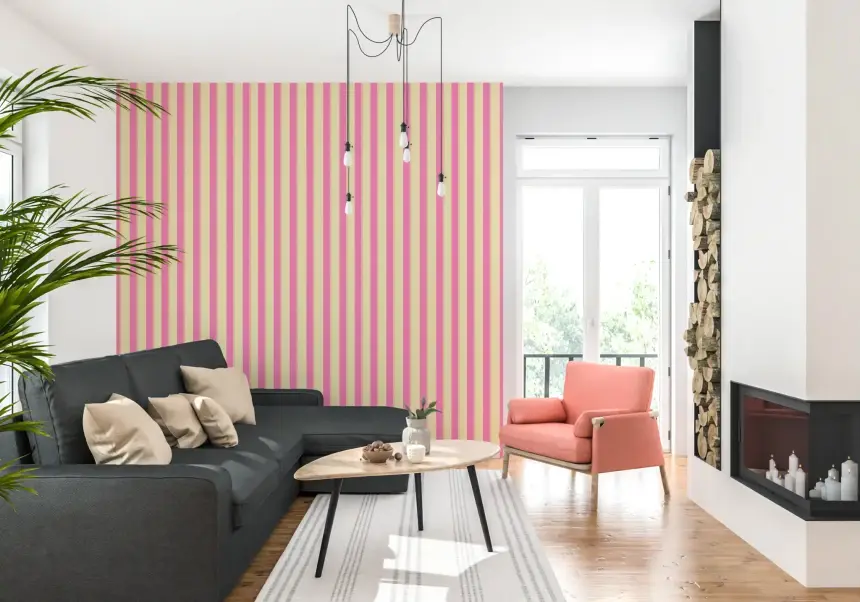 Pink Stripe Delight Wallpaper