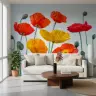 Vibrant Red and Yellow Poppy Bloom Wall Mural 6