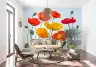 Vibrant Red and Yellow Poppy Bloom Wall Mural 8