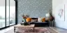 Ethereal White Floral Pattern Powder Blue Wallpaper 7