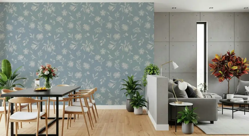 Powder Blue Bloom Wallpaper