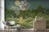 Mughal Miniature Forest Wall Mural with Peacocks 7