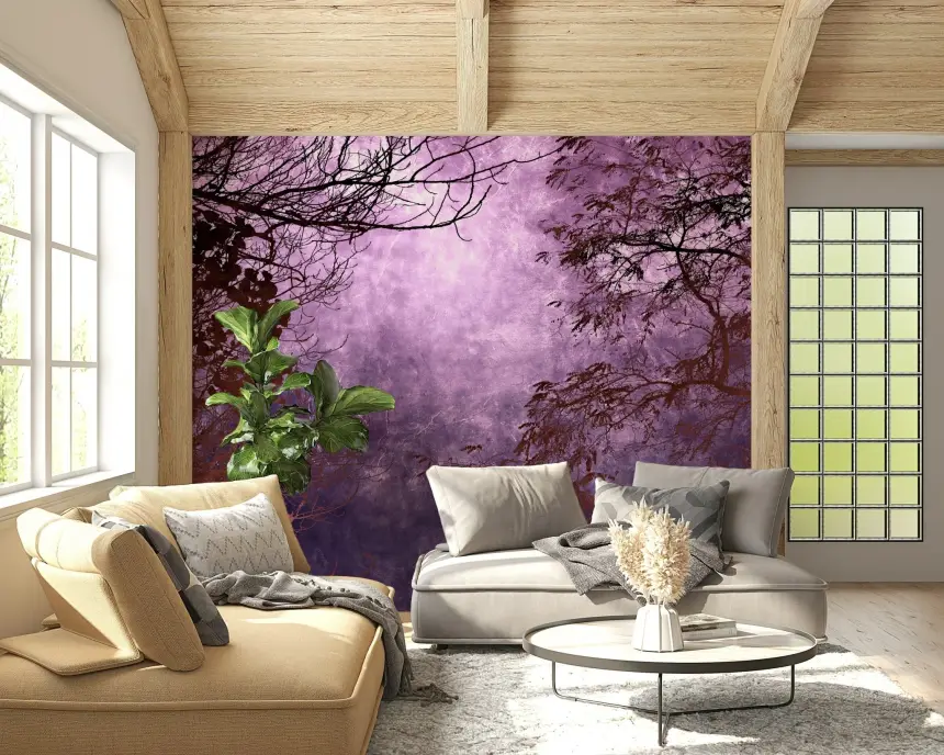 Purple Woods Wall Mural