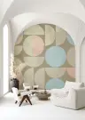 Pastel Geometric Circles Modern Wall Mural 8